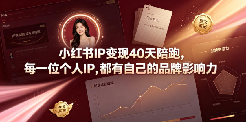 小红书IP变现40天陪跑，每一位个人IP，都有自己的品牌影响力-HEIXMI（中国站）
