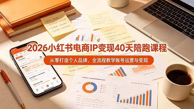 2026小红书电商IP变现40天陪跑课程-11期，从零打造个人品牌，全流程教学账号运营与变现-HEIXMI（中国站）