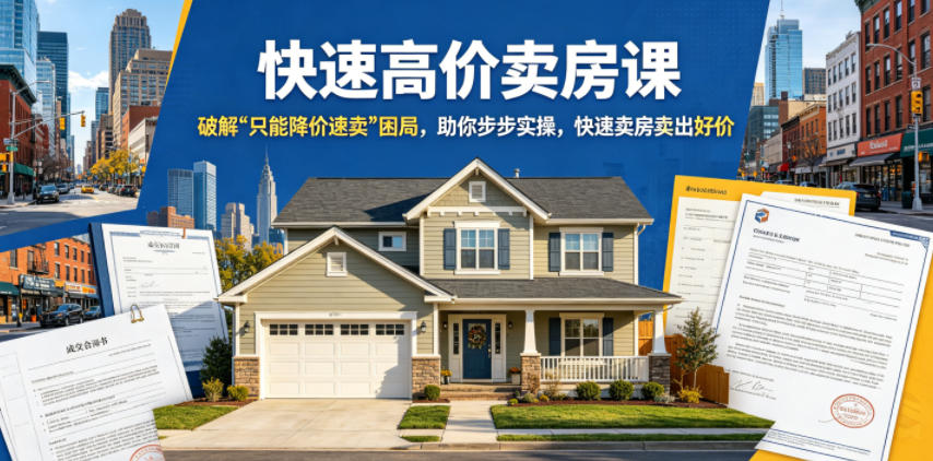 快速高价卖房课，破解“只能降价速卖”困局，助你步步实操，快速卖房卖出好价(更新2026)-HEIXMI（中国站）