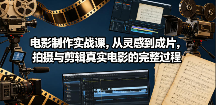 电影制作实战课，从灵感到成片，拍摄与剪辑真实电影的完整过程【原创双语字幕】-HEIXMI（中国站）