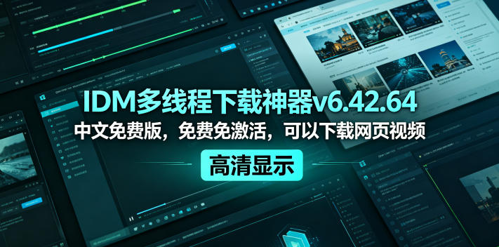 IDM多线程下载神器v6.42.64中文免费版，免费免激活，可以下载网页视频(例如飞书文档内的视频)-HEIXMI（中国站）