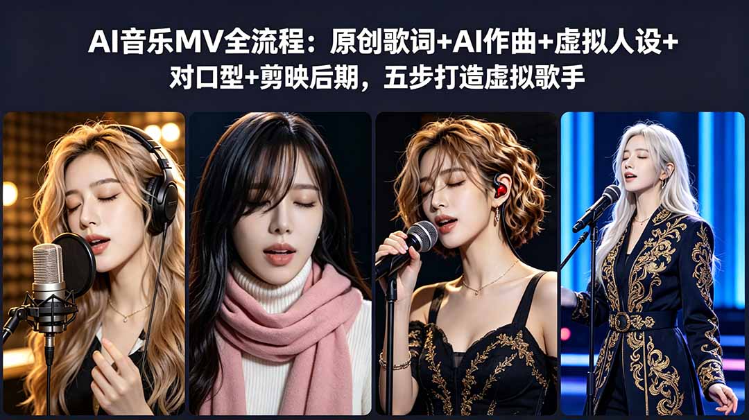 AI音乐MV全流程：原创歌词+AI作曲+虚拟人设+对口型+剪映后期，五步打造虚拟歌手-HEIXMI（中国站）