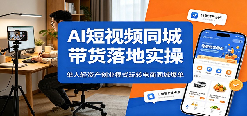 AI短视频同城带货落地实操：单人轻资产创业模式玩转电商同城爆单-HEIXMI（中国站）