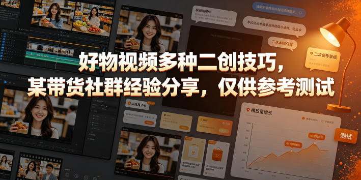 好物视频多种二创技巧，某带货社群经验分享，仅供参考测试-HEIXMI（中国站）