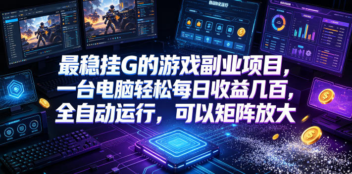 最稳挂G的游戏副业项目，一台电脑轻松每日收益几百，全自动运行，可以矩阵放大【揭秘】-HEIXMI（中国站）