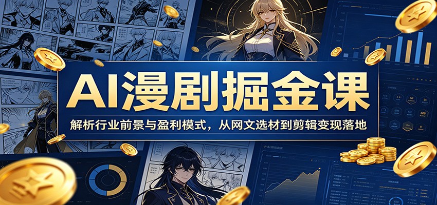 AI漫剧掘金课：解析行业前景与盈利模式，从网文选材到剪辑变现落地-HEIXMI（中国站）