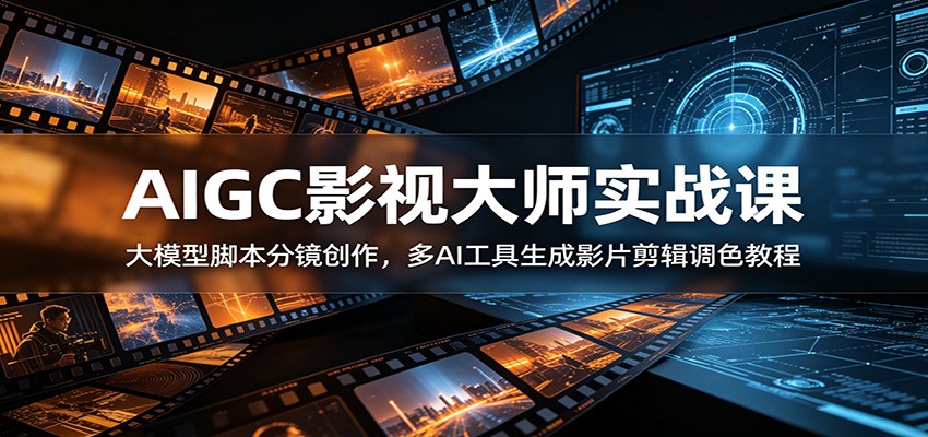 AIGC影视大师实战课：大模型脚本分镜创作，多AI工具生成影片剪辑调色教程-HEIXMI（中国站）