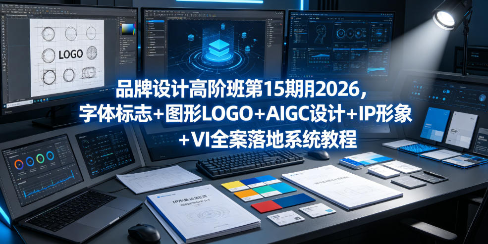品牌设计高阶班第15期2026，字体标志＋图形LOGO＋AIGC设计＋IP形象＋VI全案落地系统教程-HEIXMI（中国站）