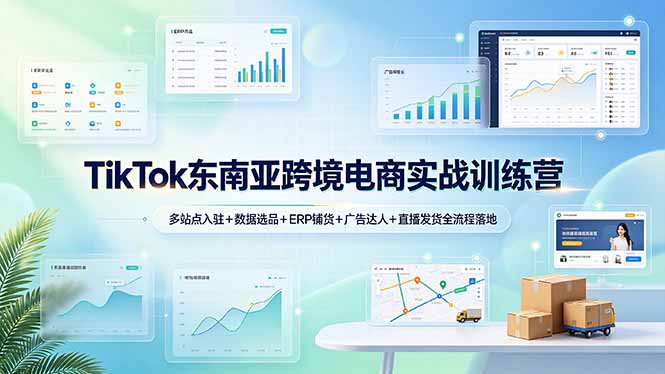 TikTok东南亚跨境电商实战训练营：多站点入驻+数据选品+ERP铺货+广告达人+直播发货全流程落地-HEIXMI（中国站）