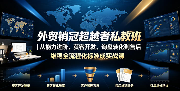 外贸销冠超越者私教班｜从能力进阶、获客开发、询盘转化到售后维稳全流程标准化成交实战课-HEIXMI（中国站）