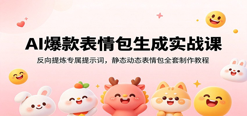 AI爆款表情包生成实战课：反向提炼专属提示词，静态动态表情包全套制作教程-HEIXMI（中国站）