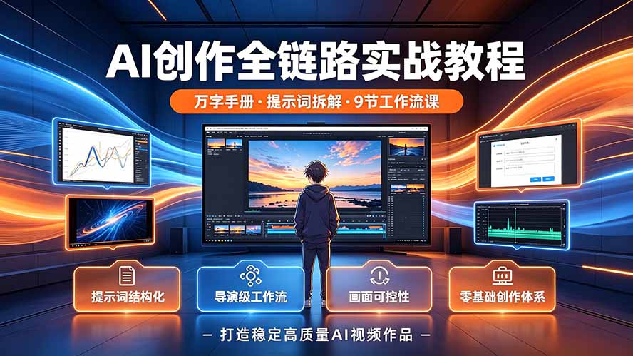 AI创作全链路实战教程｜万字手册·提示词拆解·9节工作流课，打造稳定高质量AI视频作品-HEIXMI（中国站）