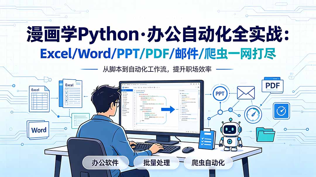 漫画学Python·办公自动化全实战：Excel/Word/PPT/PDF/邮件/爬虫一网打尽-HEIXMI（中国站）