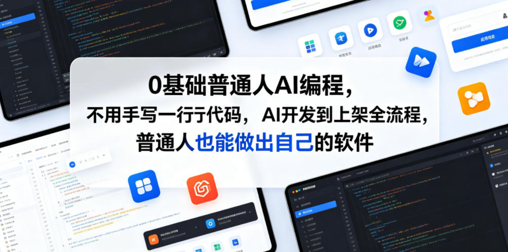 0基础普通人AI编程，不用手写一行代码，AI开发到上架全流程，普通人也能做出自己的软件-HEIXMI（中国站）