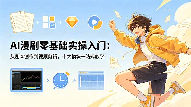 AI漫剧零基础实操入门：从剧本创作到视频剪辑，十大模块一站式教学-HEIXMI（中国站）