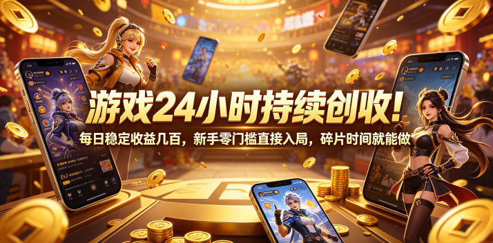 游戏24小时持续创收！每日稳定收益几百，新手零门槛直接入局，碎片时间就能做【揭秘】-HEIXMI（中国站）