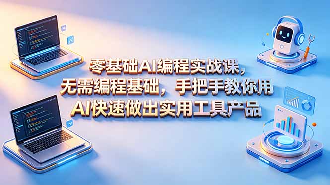 零基础AI编程实战课-更新，无需编程基础，手把手教你用AI快速做出实用工具产品-HEIXMI（中国站）