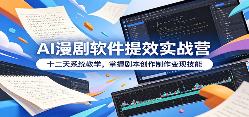 AI漫剧软件提效实战营：十二天系统教学，掌握剧本创作制作变现技能-HEIXMI（中国站）