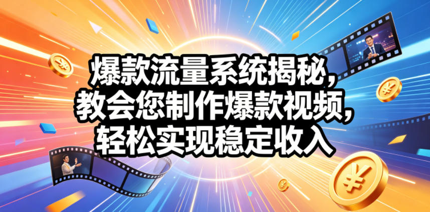 爆款流量系统揭秘，教会您制作爆款视频，轻松实现稳定收入【原创双语字幕】-HEIXMI（中国站）