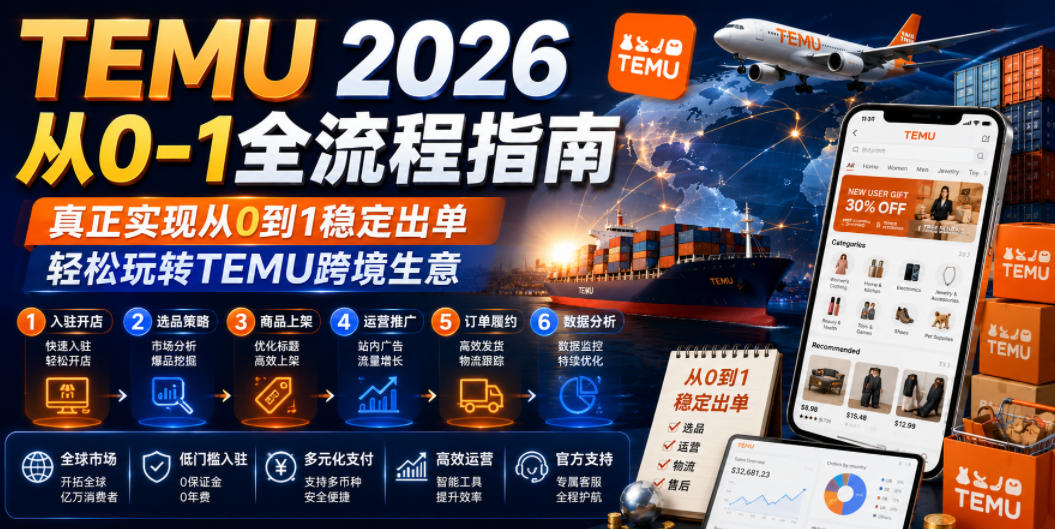 TEMU 2026从0-1全流程指南，真正实现从0到1稳定出单，轻松玩转TEMU跨境生意-HEIXMI（中国站）