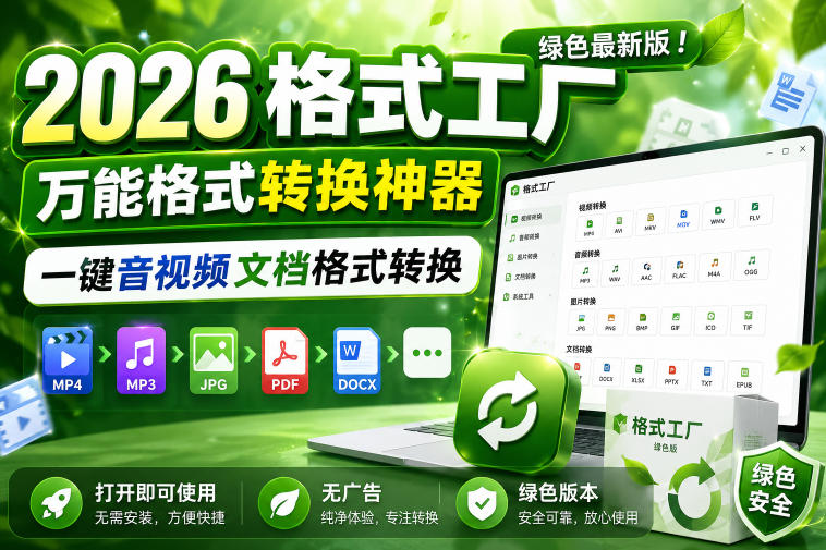 2026格式工厂绿色最新版！万能格式转换神器，一键音视频文档格式转换，打开即可使用，无广告绿色版本-HEIXMI（中国站）