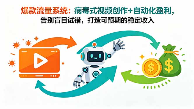 爆款流量系统：病毒式视频创作+自动化盈利，告别盲目试错，打造可预期的稳定收入-HEIXMI（中国站）