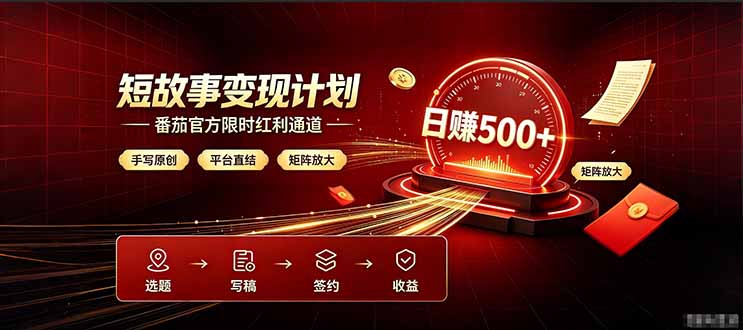 番茄限时红利通道开放！ 纯手写短篇，平台多重收益叠加，矩阵放大日入 500+，正规官方结算无套路，限时开放...-HEIXMI（中国站）