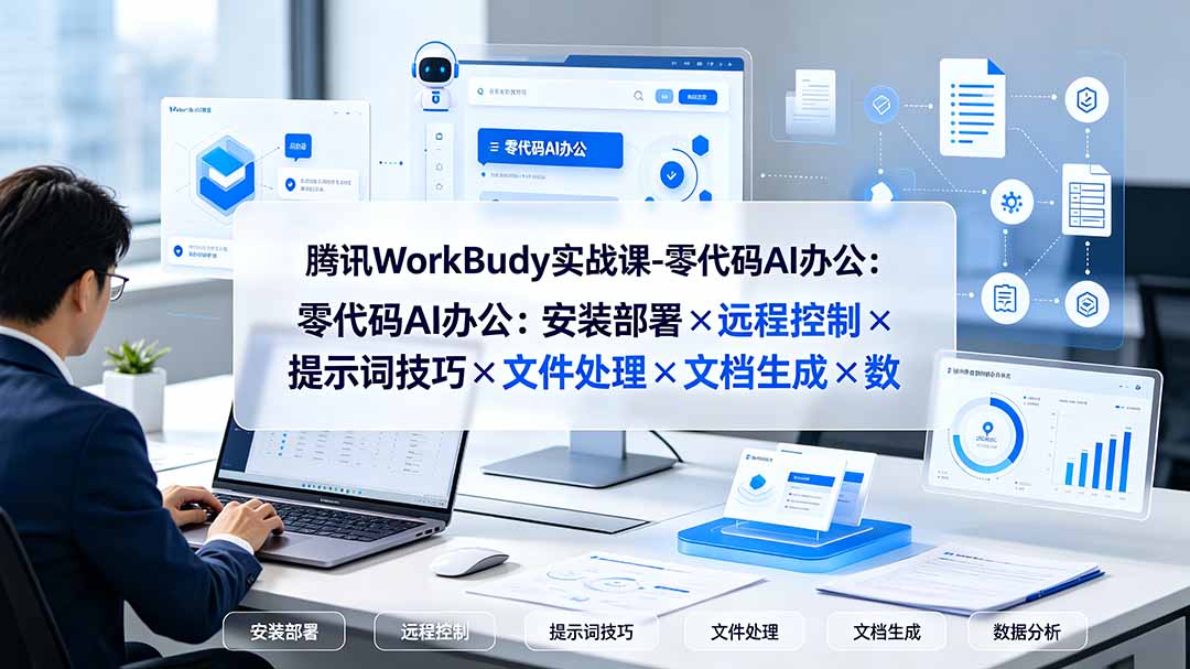 腾讯WorkBuddy实战课-零代码AI办公：安装部署×远程控制×提示词技巧×文件处理×文档生成×数据分析-HEIXMI（中国站）
