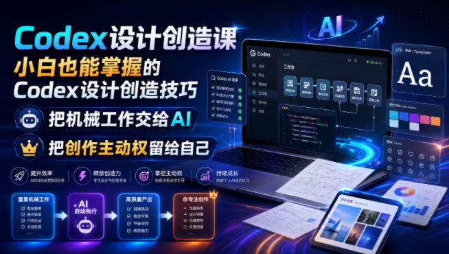 Codex设计创造课，小白也能掌握的Codex设计创造技巧，把机械工作交给AI，把创作主动权留给自己-HEIXMI（中国站）