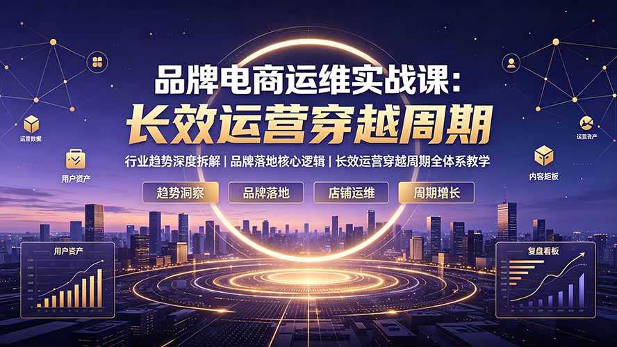 品牌电商运维实战课：行业趋势深度拆解｜品牌落地核心逻辑｜长效运营穿越周期全体系教学-HEIXMI（中国站）