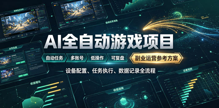 AI全自动游戏躺賺副业：日入几百，稳定运行三年的项目！【揭秘】-HEIXMI（中国站）