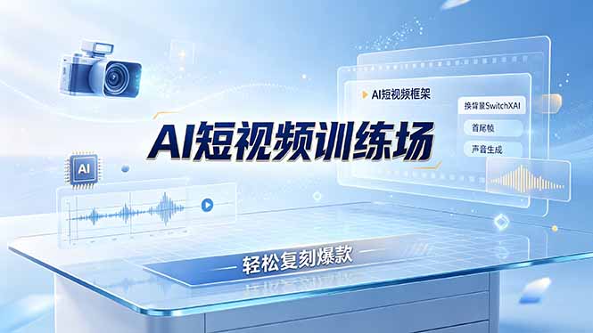 老陈AI短视频训练场：AI短视频框架+换背景SwitchXAI+首尾帧+声音生成，轻松复刻爆款-HEIXMI（中国站）