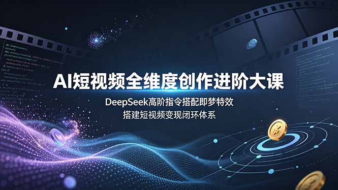 AI短视频全维度创作进阶大课，DeepSeek高阶指令搭配即梦特效，搭建短视频变现闭环体系-HEIXMI（中国站）