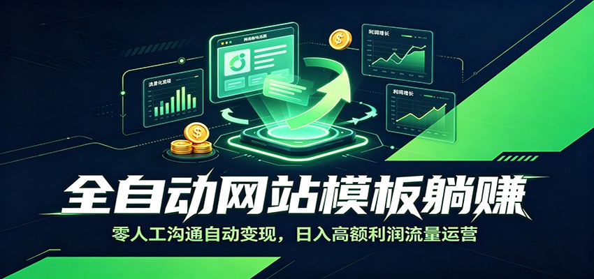 全自动网站模板躺赚：零人工沟通自动变现，日入高额利润流量运营-HEIXMI（中国站）
