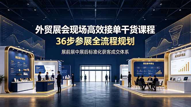 外贸展会现场高效接单干货课程，36步参展全流程规划，展前展中展后标准化获客成交体系-HEIXMI（中国站）