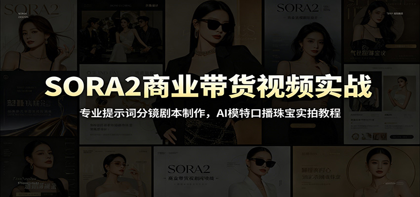 SORA2商业带货视频实战：专业提示词分镜剧本制作，AI模特口播珠宝实拍教程-HEIXMI（中国站）