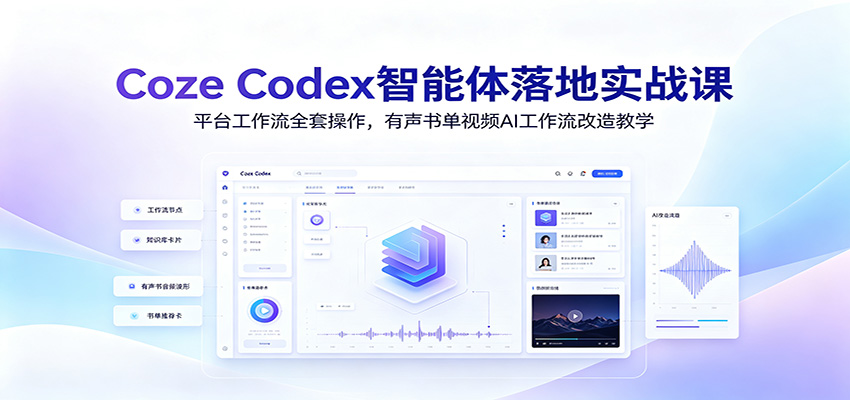 Coze Codex智能体落地实战课：平台工作流全套操作，有声书单视频AI工作流改造教学-HEIXMI（中国站）