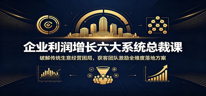 企业利润增长六大系统总裁课：破解传统生意经营困局，获客团队激励全维度落地方案-HEIXMI（中国站）