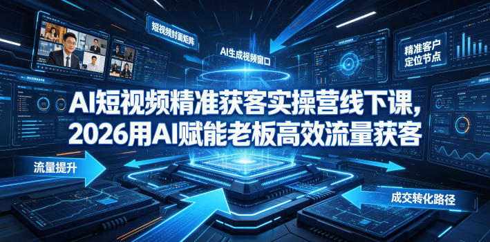 AI短视频精准获客实操营6月10-14号线下课，2026用AI赋能老板高效流量获客-HEIXMI（中国站）
