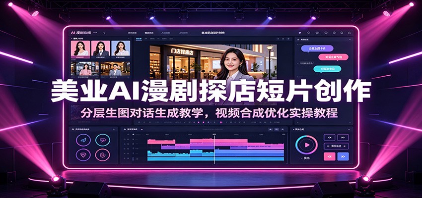 美业AI漫剧探店短片创作：分层生图对话生成教学，视频合成优化实操教程-HEIXMI（中国站）