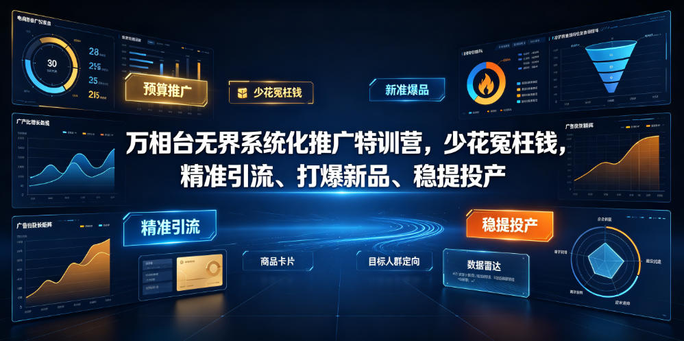 万相台无界系统化推广特训营VI0.0，少花冤枉钱，精准引流、打爆新品、稳提投产(全程录音+字幕)-HEIXMI（中国站）