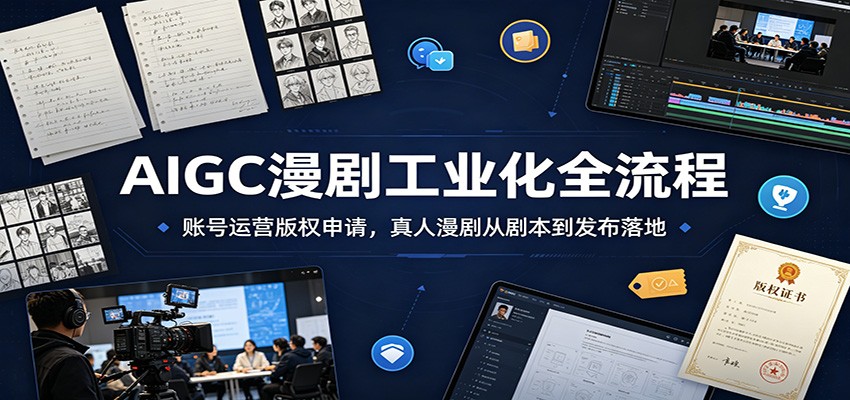 AIGC漫剧工业化全流程：账号运营版权申请，真人漫剧从剧本到发布落地-HEIXMI（中国站）