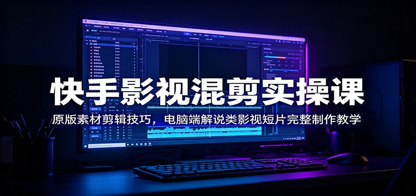 快手影视混剪实操课：原版素材剪辑技巧，电脑端解说类影视短片完整制作教学-HEIXMI（中国站）