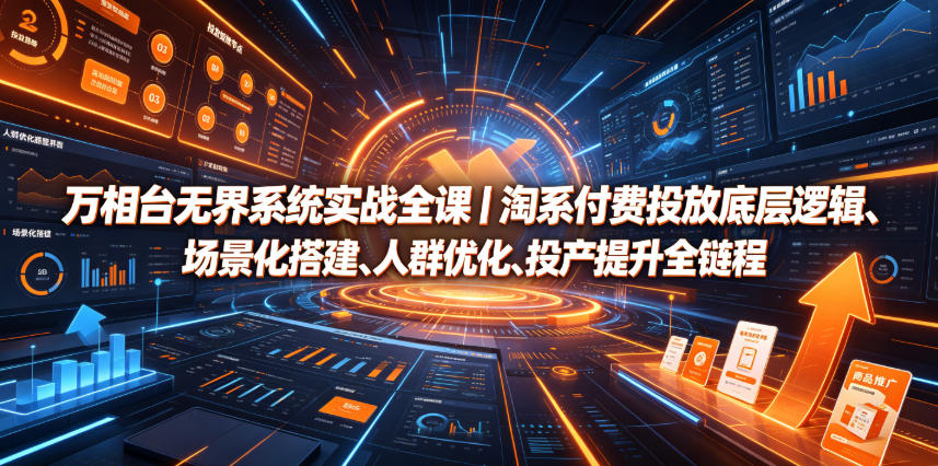 万相台无界系统实战全课｜淘系付费投放底层逻辑、场景化搭建、人群优化、投产提升全链路运营教程-HEIXMI（中国站）