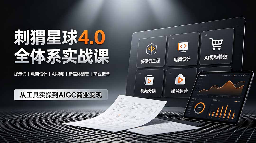 刺猬星球4.0全体系实战课，覆盖提示词工程、电商设计、AI视频特效与新媒体运营，一站式掌握AIGC商业核心技能-HEIXMI（中国站）