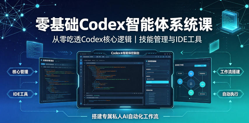 零基础Codex智能体系统课｜从零吃透Codex核心逻辑、技能管理与IDE工具，搭建专属私人AI自动化工作流-HEIXMI（中国站）