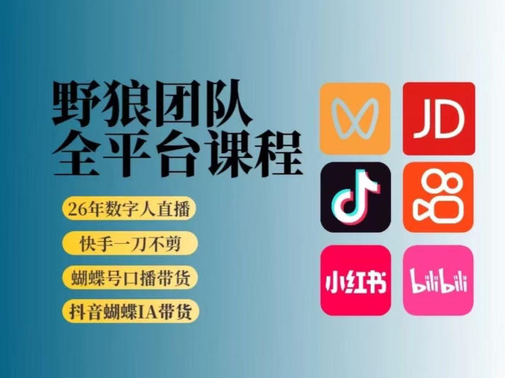 野狼团队2026新版全平台短视频带货教学，打开流量突破口，开始Ai带货(更新0709)-HEIXMI（中国站）