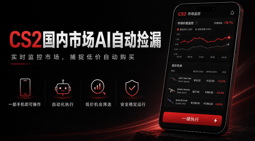 游戏市场AI自动监控，实时检测差价捡漏，简单轻松，日入300+【揭秘】-HEIXMI（中国站）