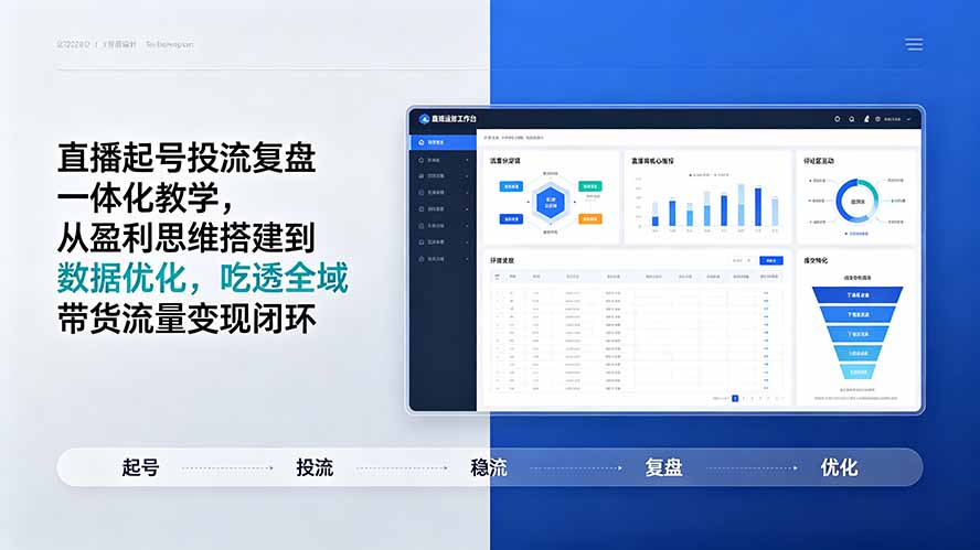 直播起号投流复盘一体化教学，从盈利思维搭建到数据优化，吃透全域带货流量变现闭环-HEIXMI（中国站）