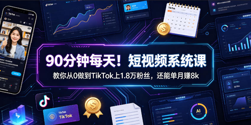 90分钟每天！短视频系统课教你从0做到TikTok上1.8万粉丝，还能单月賺8k【原创双语字幕】-HEIXMI（中国站）